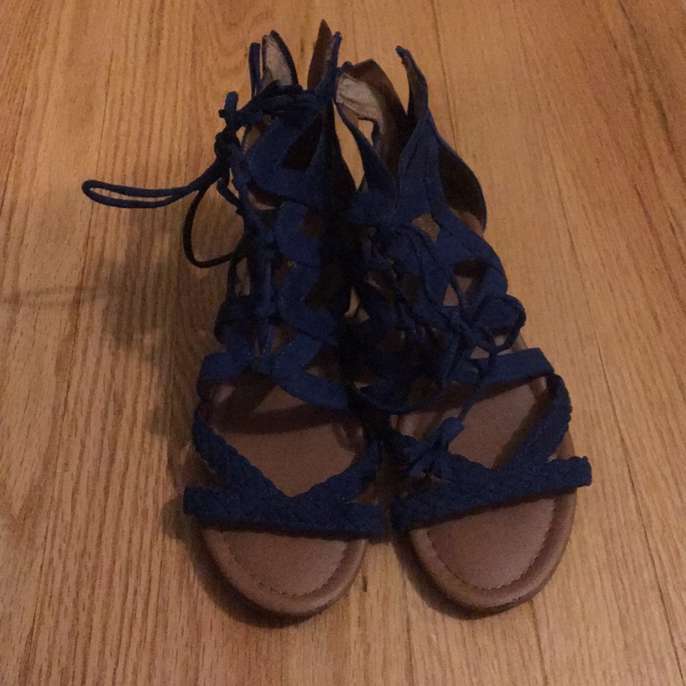 Blue strappy sandals- brand Sonoma
